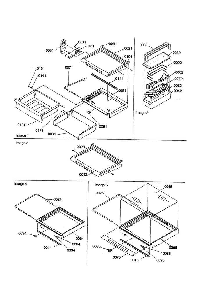 Deli/sheives/crisper Assemblies Diagram and Parts List for SRI21VL-P1315601WL  Amana Refrigerator