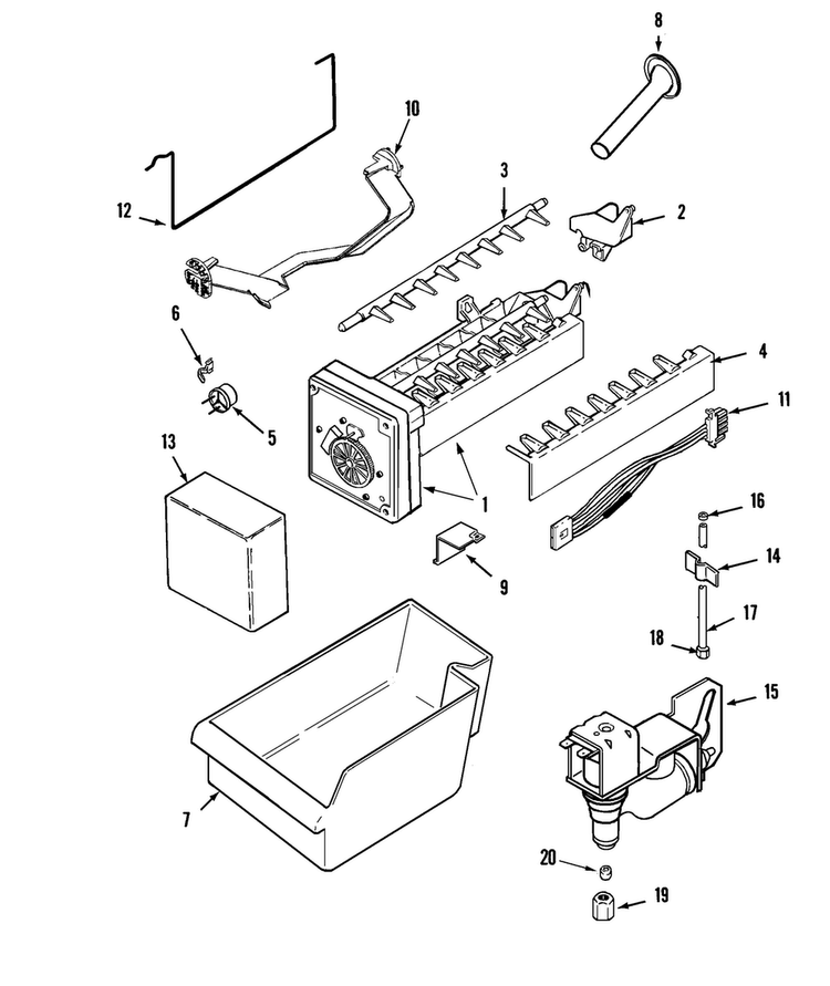 Optional Ice Maker Kit-uki1500axx Diagram and Parts List for PTB1826ARW  Maytag Refrigerator