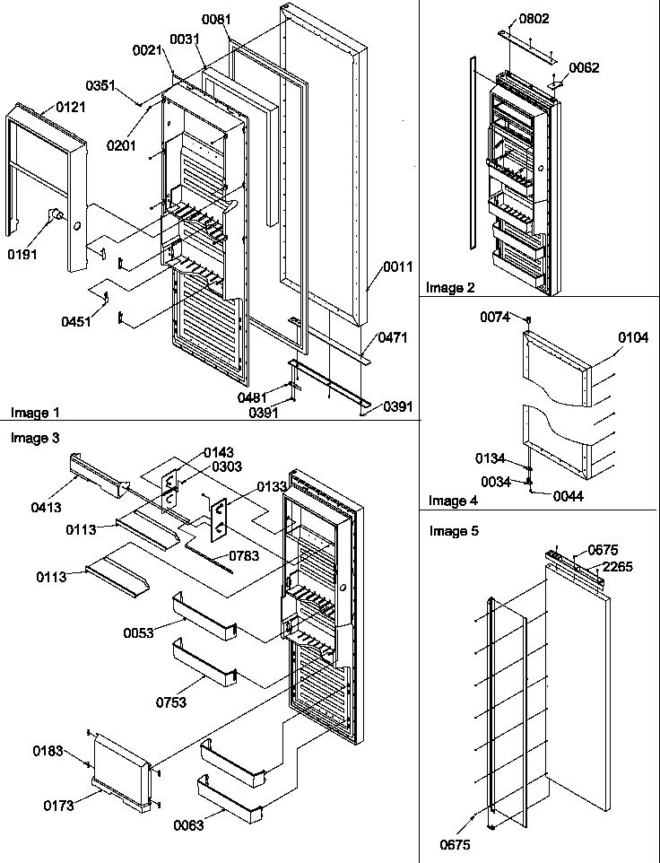 Refrigerator Door And Accessories Diagram and Parts List for SB520SW-P1185003WW  Amana Refrigerator