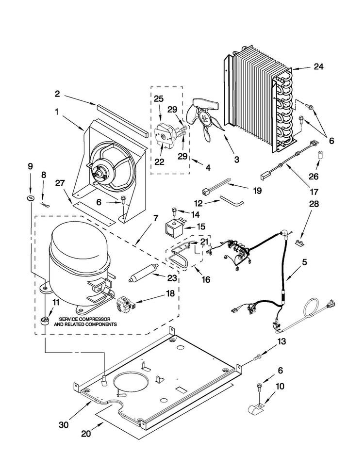 Unit Parts Diagram and Parts List for JIM158XXRS1  Jenn-Air Ice Maker