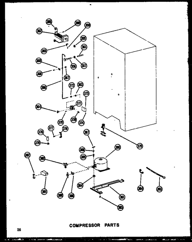 Compressor Parts Diagram and Parts List for SRI19W-C-P60340-37WC  Amana Refrigerator
