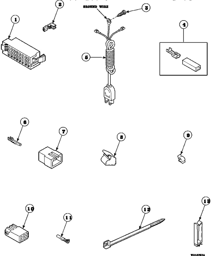 Power Cord And Terminals Diagram and Parts List for CW8413W2-PCW8413W2  Crosley Washer