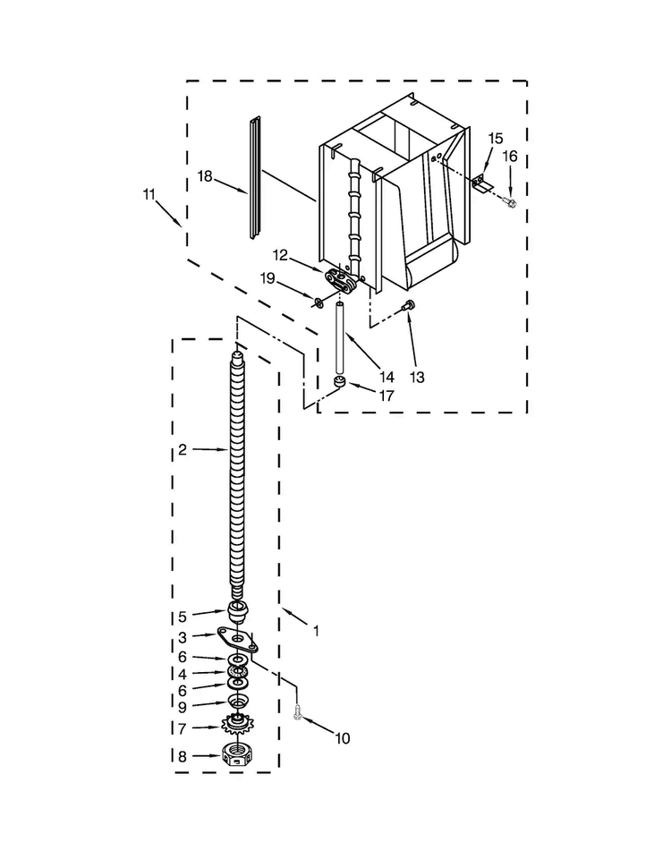 Powerscrew And Ram Parts Diagram and Parts List for MTUC7500ADE0  Maytag Trash Compactor