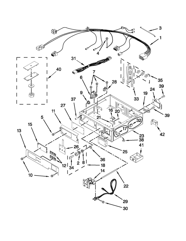 Control Panel And Separator Parts Diagram and Parts List for MLE24PDAZW2  Maytag Dryer