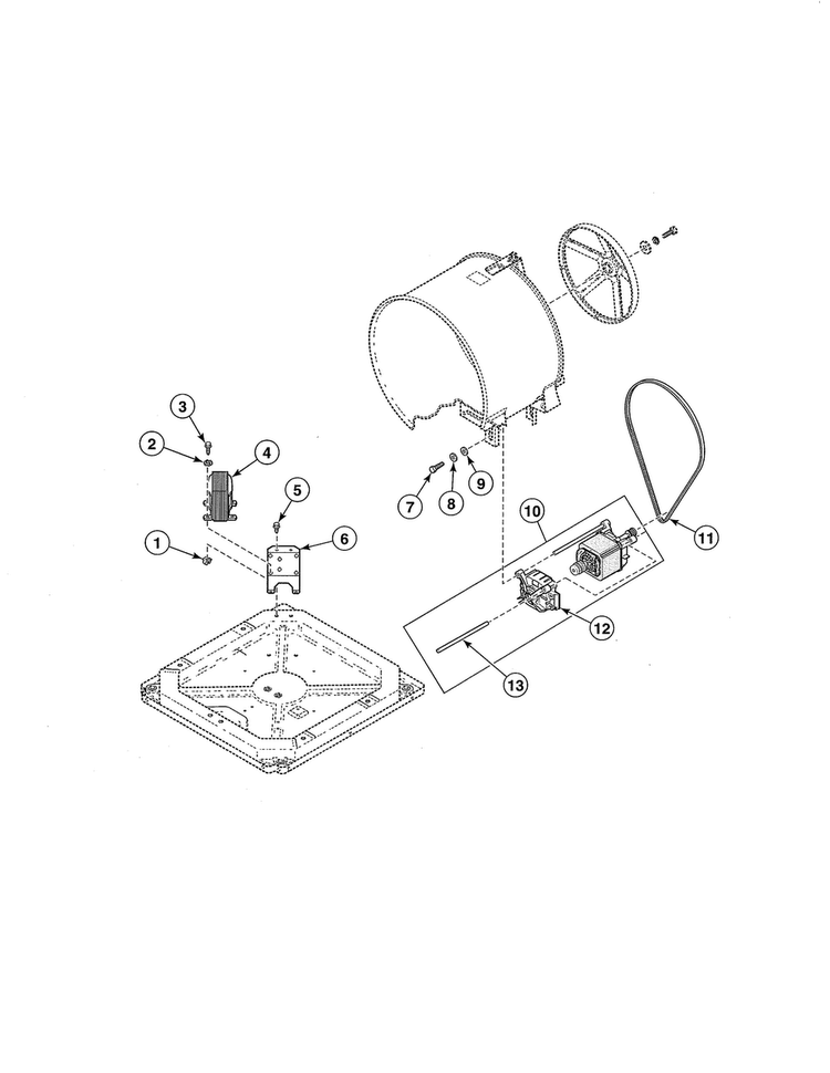 Motor & Belt Diagram and Parts List for SWF261WH  Speed Queen Washer