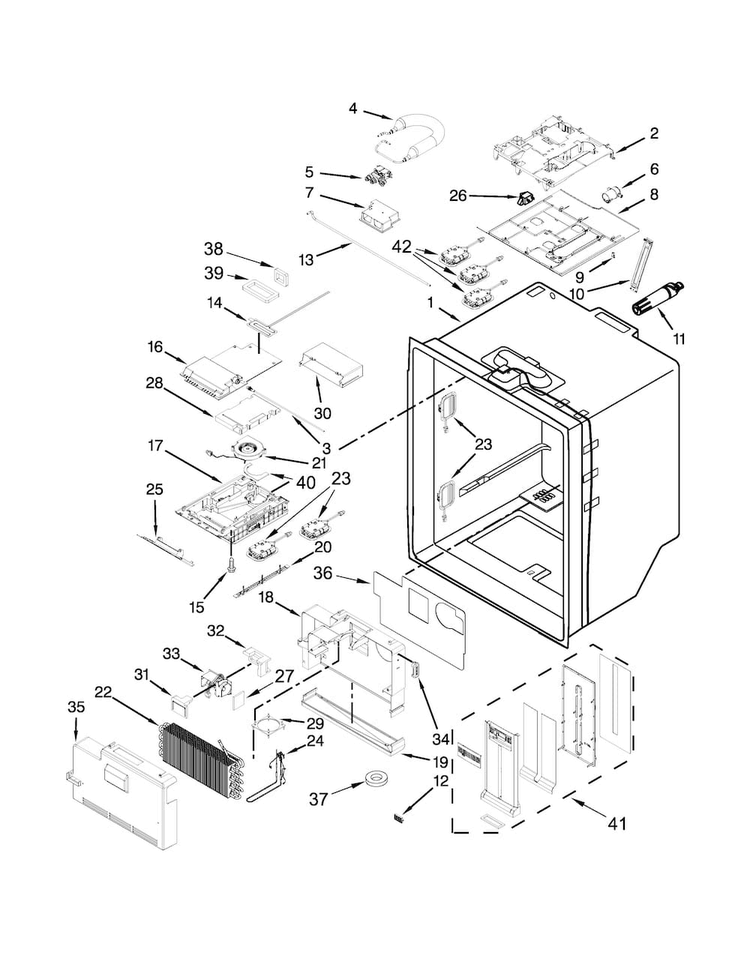Refrigerator Liner Parts Diagram and Parts List for MFX2876DRM02  Maytag Refrigerator