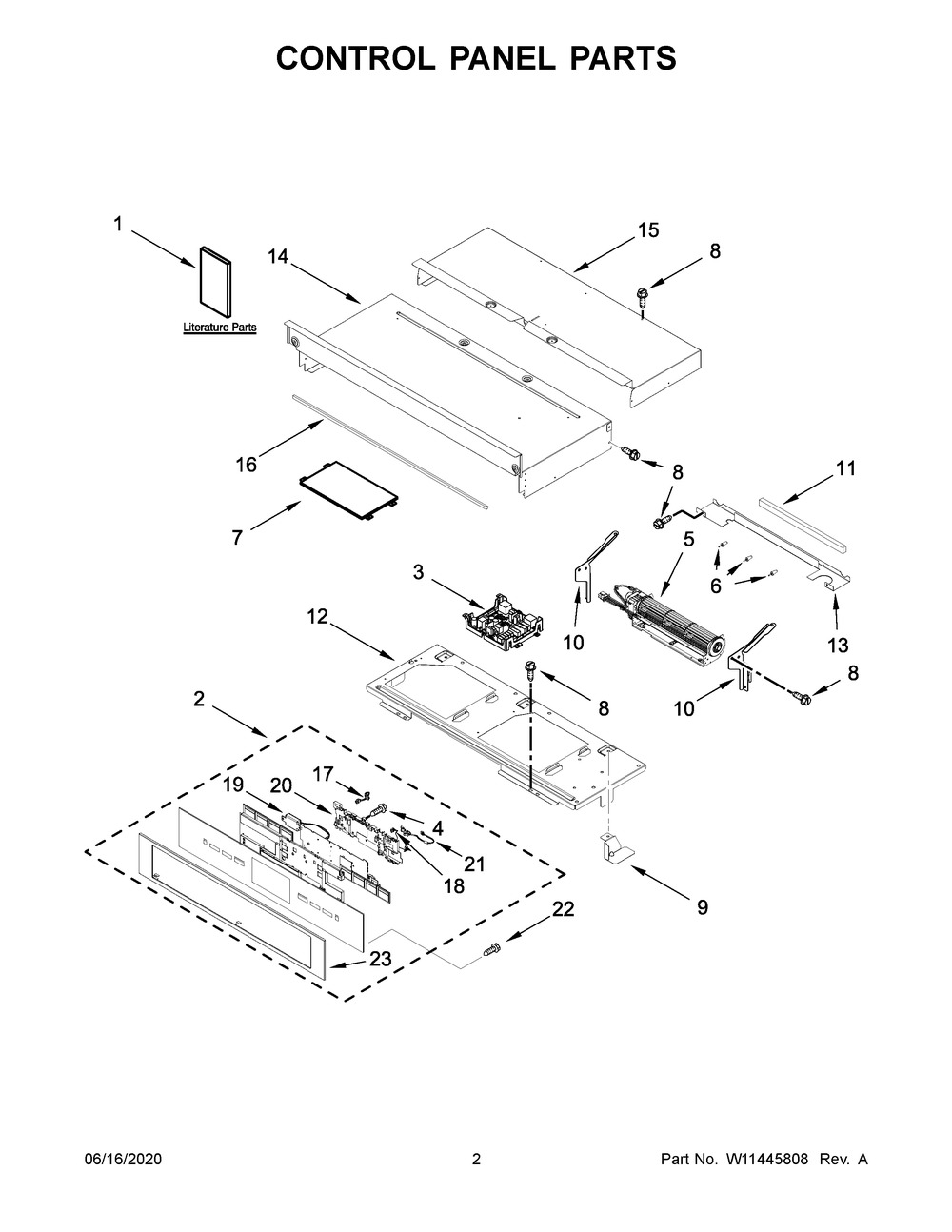 Control Panel Parts Diagram and Parts List for JJW2830IL01  Maytag Range