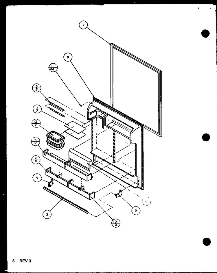 Refrigerator Door Diagram and Parts List for BX20QL-P1125510WL  Amana Refrigerator