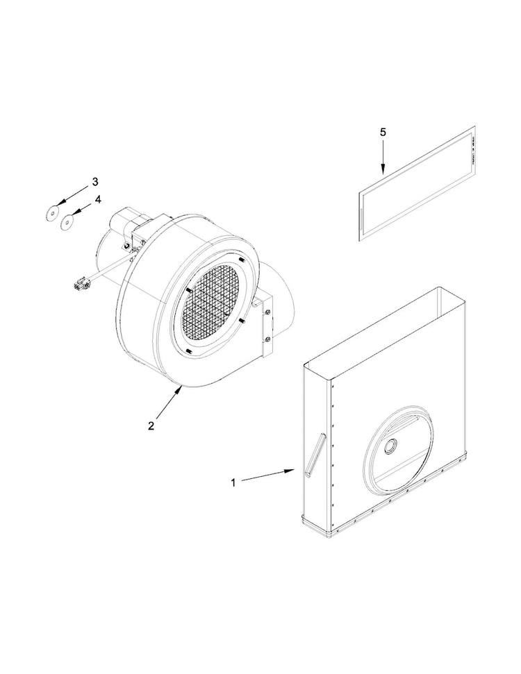 Blower Unit Parts Diagram and Parts List for JED4430WR02  Jenn-Air Cooktop