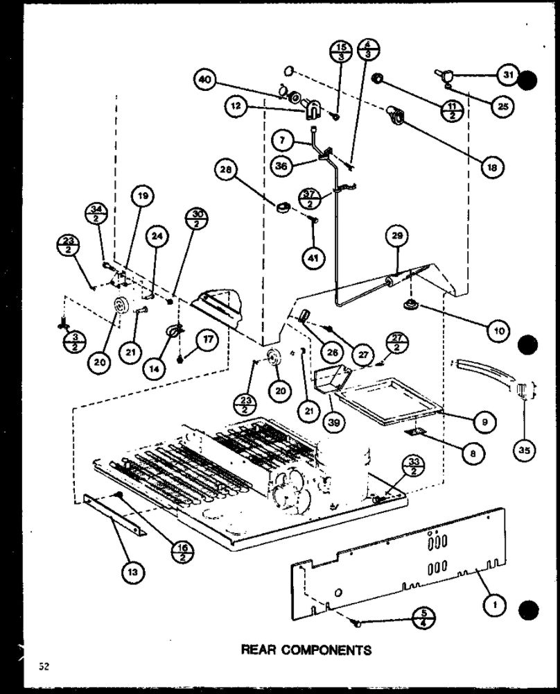 Rear Components 3 Diagram and Parts List for IC3H-P7621307W-TM  Amana Refrigerator