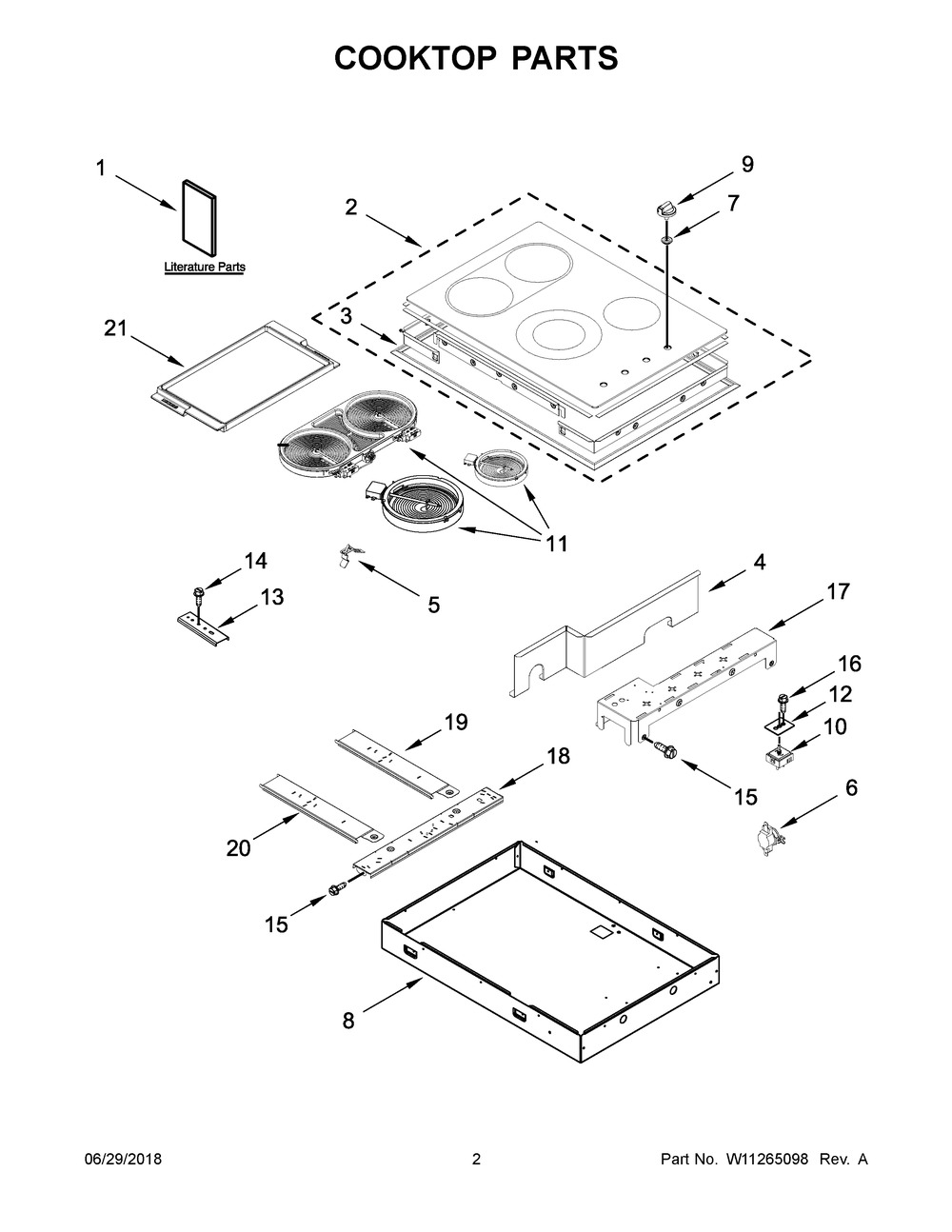 Cooktop Parts Diagram and Parts List for MEC8830HS00  Maytag Cooktop