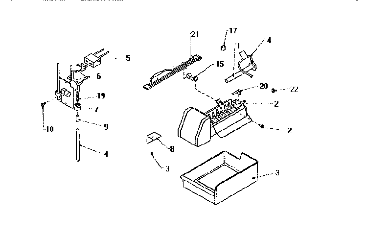 Add-on Ice Maker Assembly Diagram and Parts List for TW18S2W-P1194401W  Amana Refrigerator