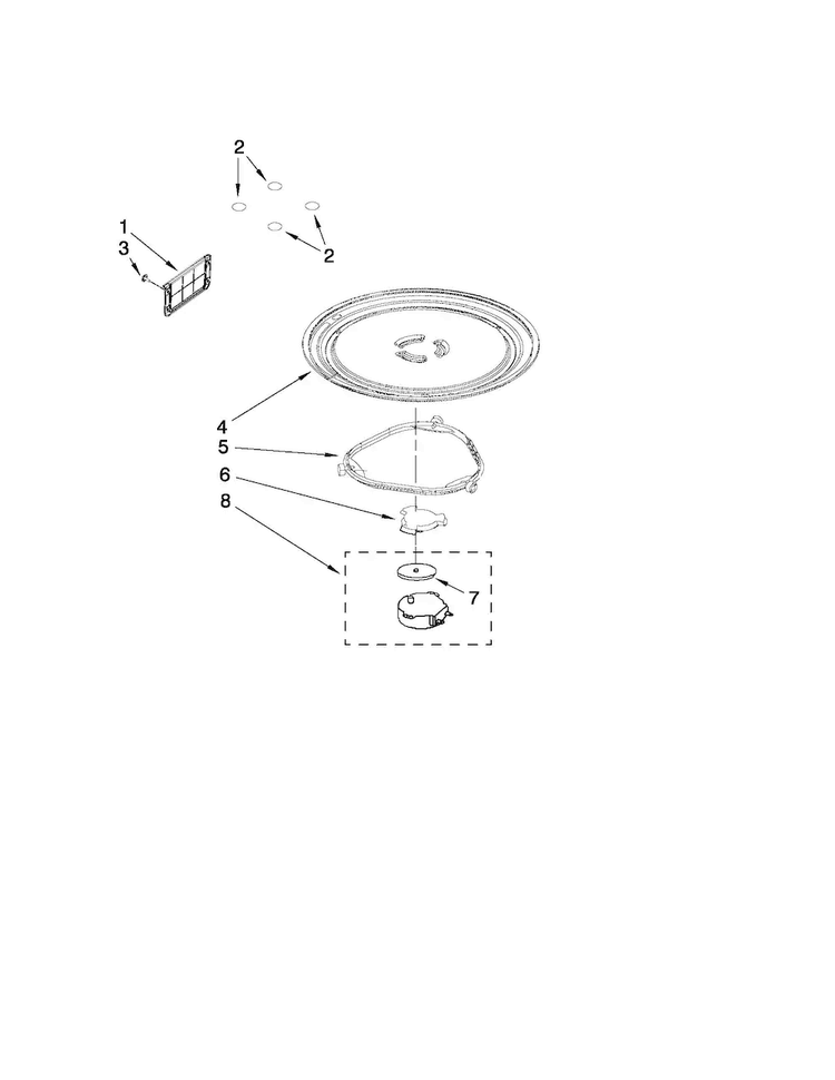 Turntable Parts Diagram and Parts List for MMV1164WS3  Maytag Microwave