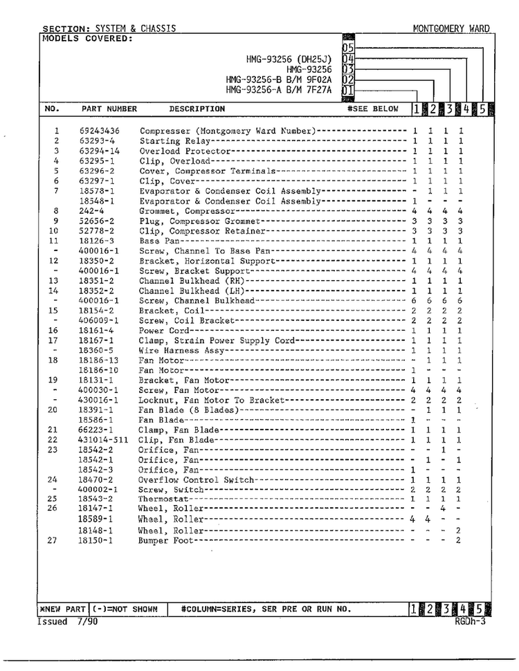 System And Chassis Page 2 Diagram and Parts List for 93256A  Admiral Dehumidifier