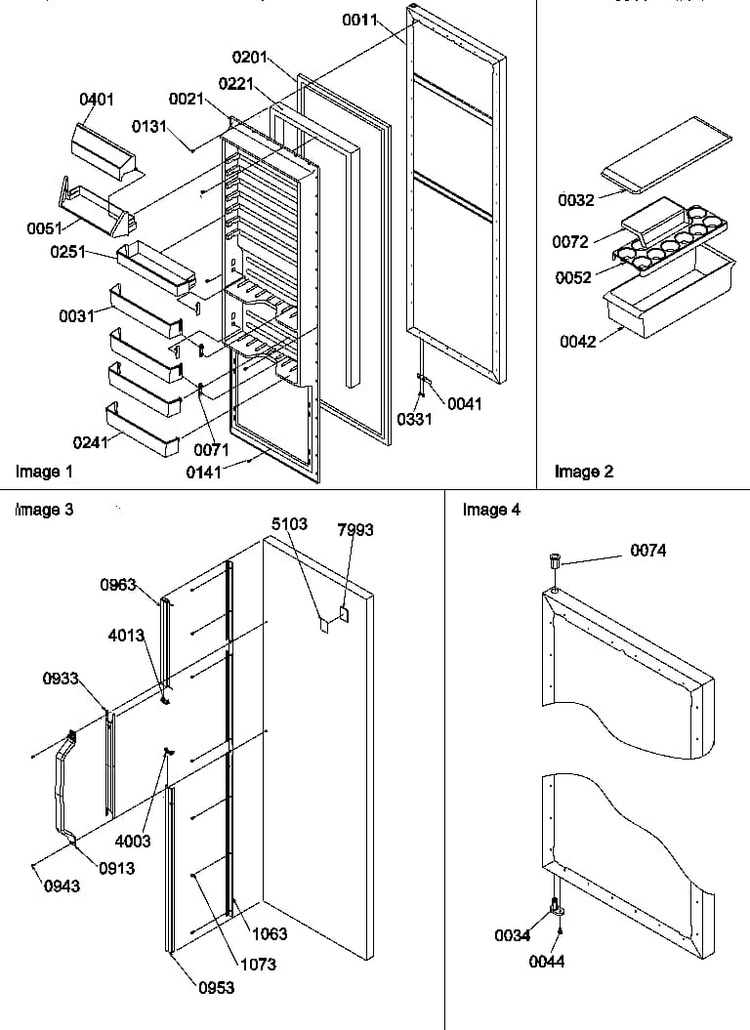 Refrigerator Door And Accessories Diagram and Parts List for SX22SW-P1190210WW  Amana Refrigerator