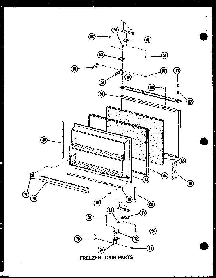 Freezer Door Parts Diagram and Parts List for BC20WC-P6023515WC  Amana Refrigerator