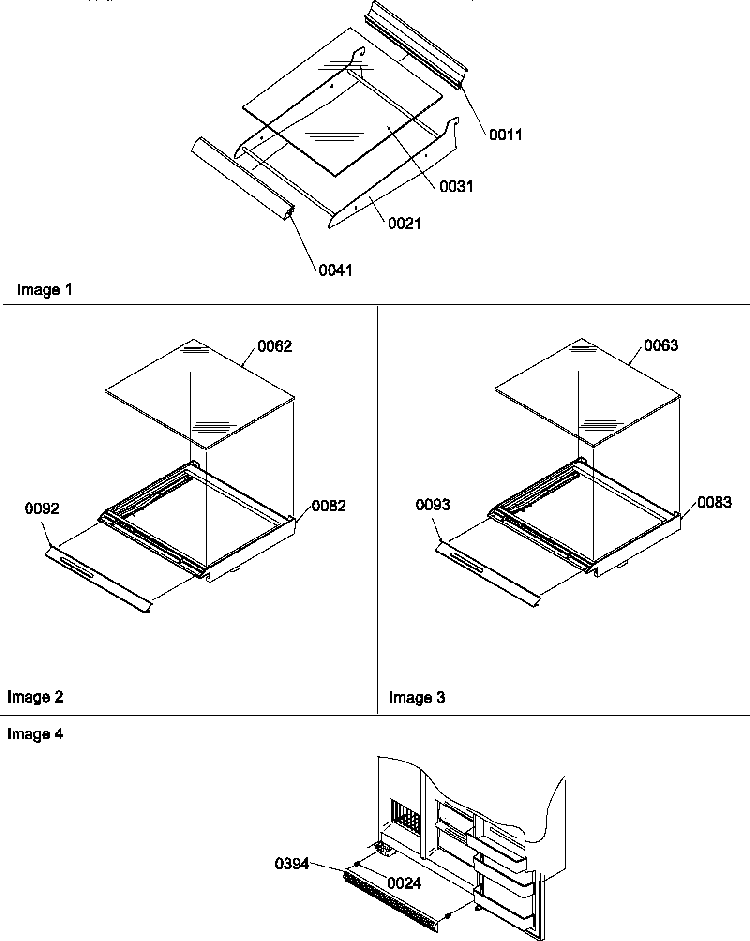 Shelf, Crisper Assemblies & Toe Grille Diagram and Parts List for SM22TBW-P1190212WW  Amana Refrigerator