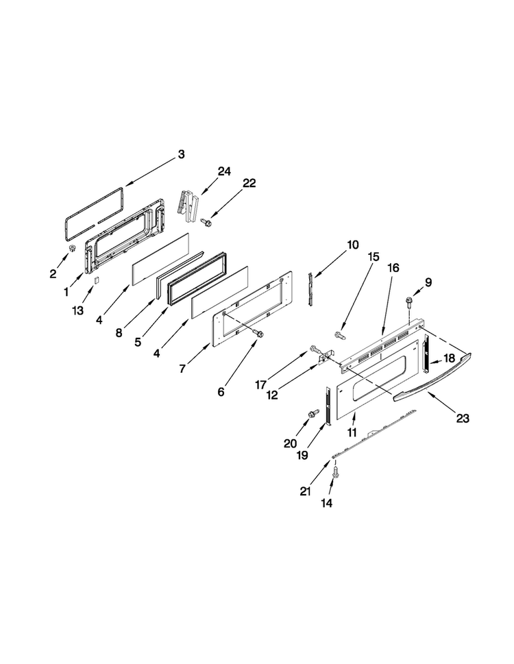 Upper Door Parts Diagram and Parts List for MGR6775BDQ17  Maytag Range