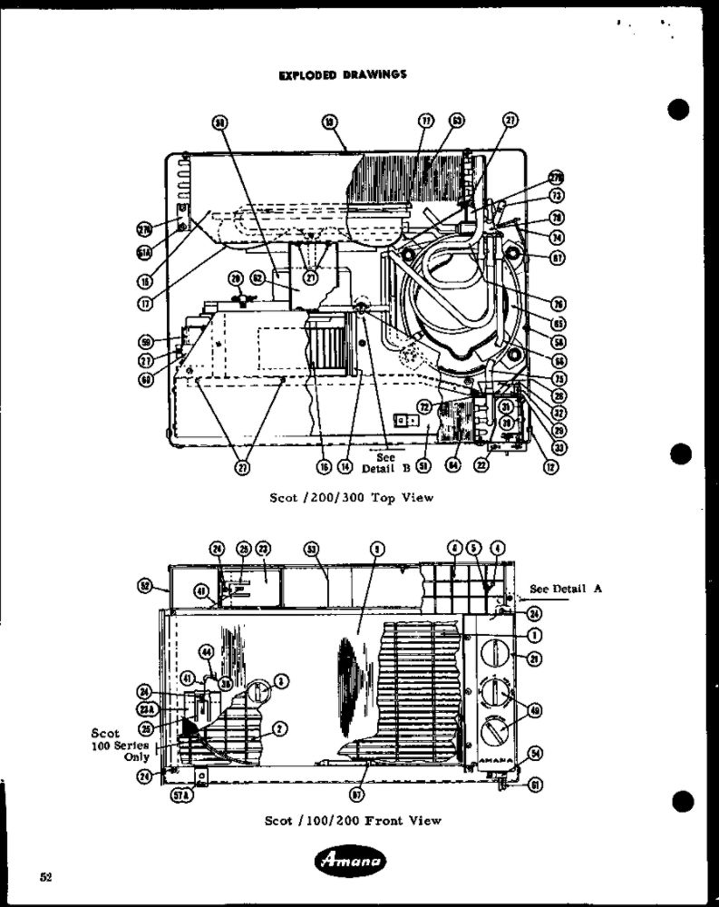 Exploded Drawings-Image Only Diagram and Parts List for 107-2W  Amana Air Conditioner