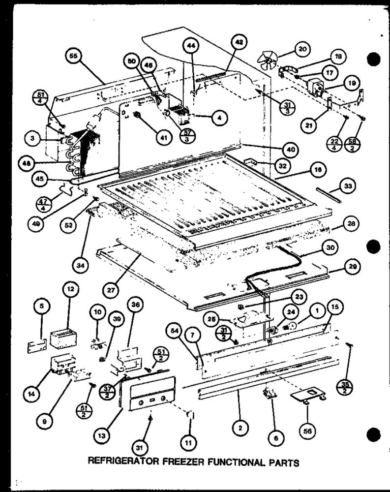 Refrigerator Freezer Functional Parts 2 Diagram and Parts List for IC3H-P7621307W-TM  Amana Refrigerator