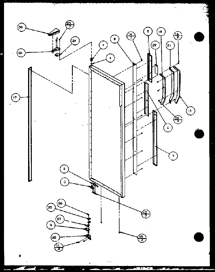 Refrigerator Door Diagram and Parts List for SZ22ML-P1120608WL  Amana Refrigerator