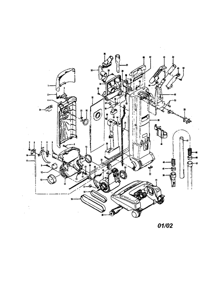 Dirt Finder/bag Housing Diagram and Parts List for U6331-930  Hoover Upright Vacuum