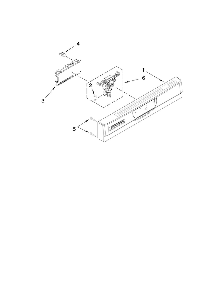 Control Panel Parts Diagram and Parts List for JDB3600AWS1  Jenn-Air Dishwasher