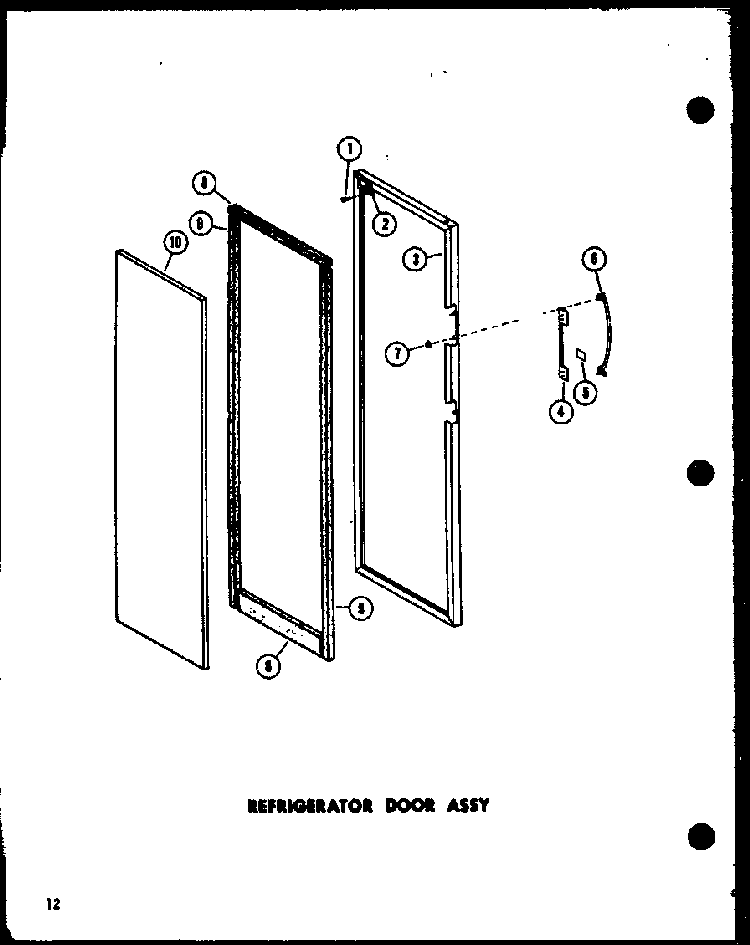 Refrigerator Door Assy Diagram and Parts List for SRI-22E-A-P74870-11WA  Amana Refrigerator