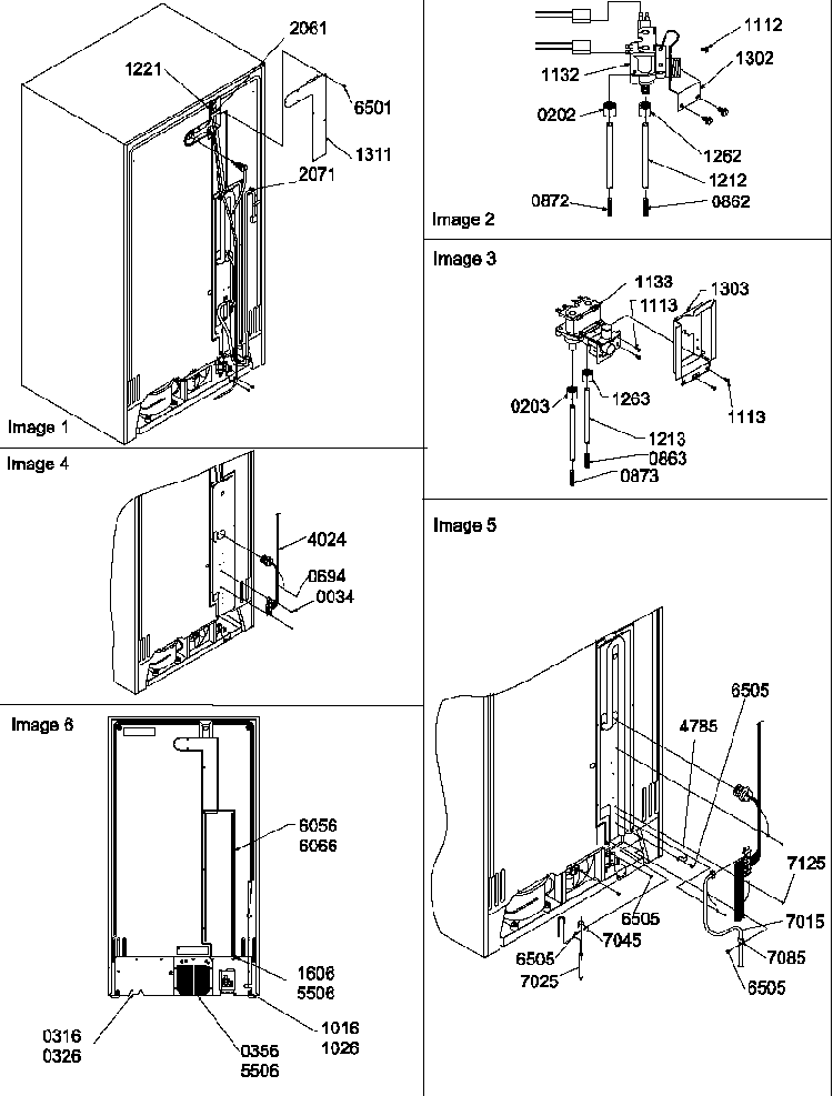 Cabinet Back Diagram and Parts List for SRD27S2L-P1190329WL  Amana Refrigerator