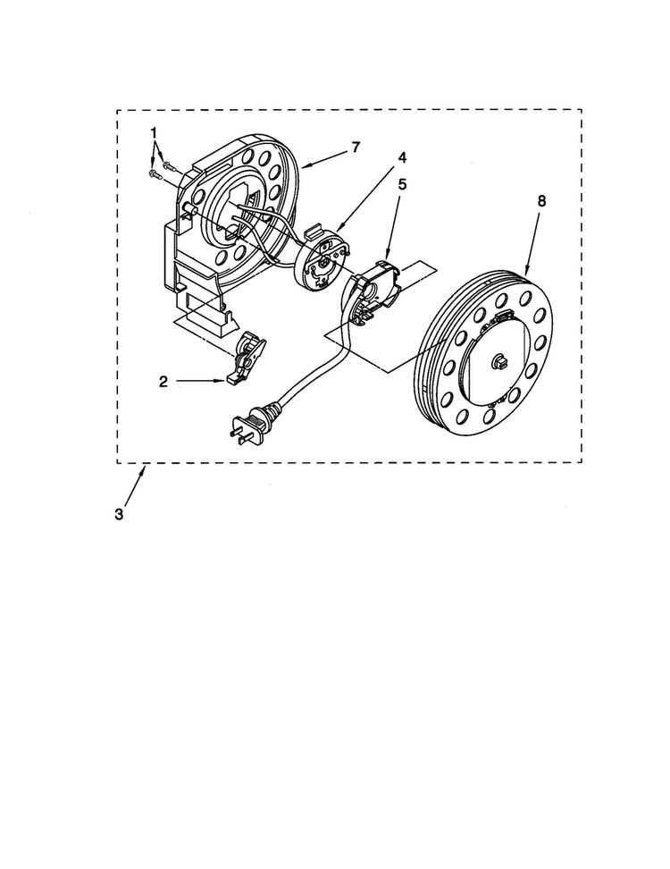 Power Cord Reel Diagram and Parts List for 11621612001  Kenmore Canister Vacuum