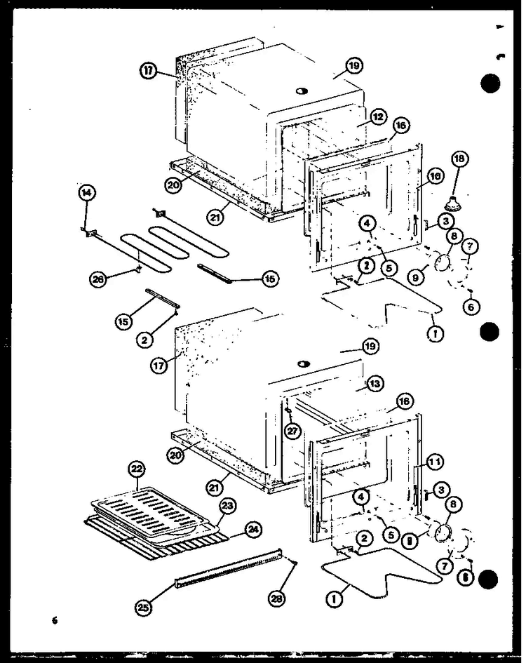 Oven Cavity Diagram and Parts List for AO-24SC-P85567-5S  Amana Wall Oven