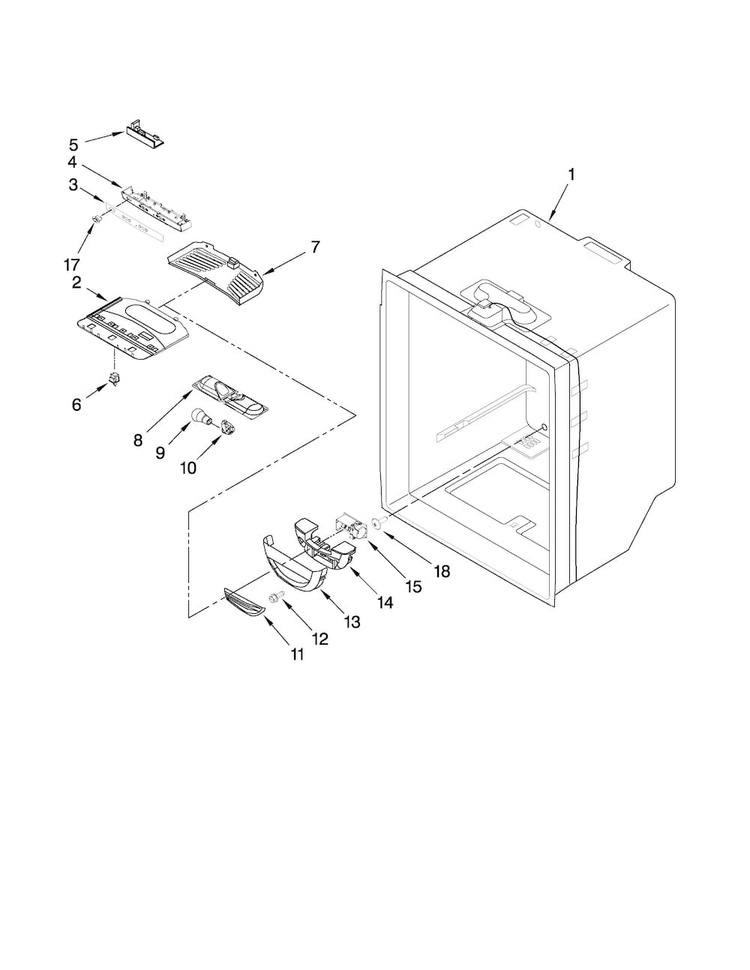 Refrigerator Liner Parts Diagram and Parts List for MFF2258VEW3  Maytag Refrigerator