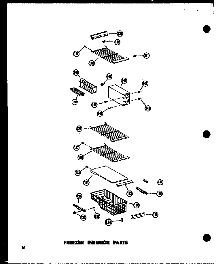 Freezer Interior Parts Diagram and Parts List for SD19W-C-P60340-36WC  Amana Refrigerator