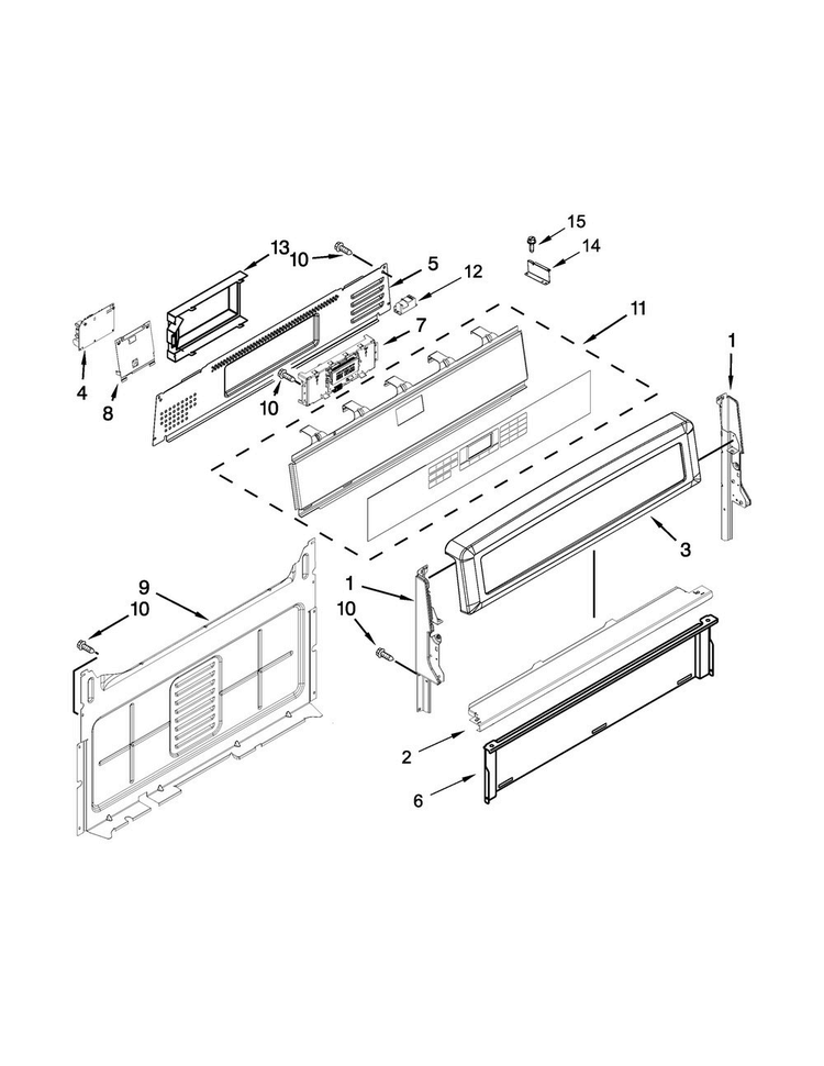 Control Panel Parts Diagram and Parts List for MGR8800DS3  Maytag Range