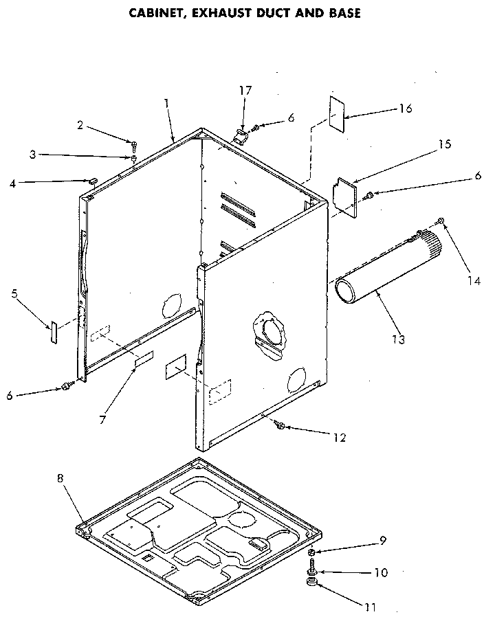 Cabinet And Mech. Base Diagram and Parts List for NG6819L53838  Speed Queen Dryer