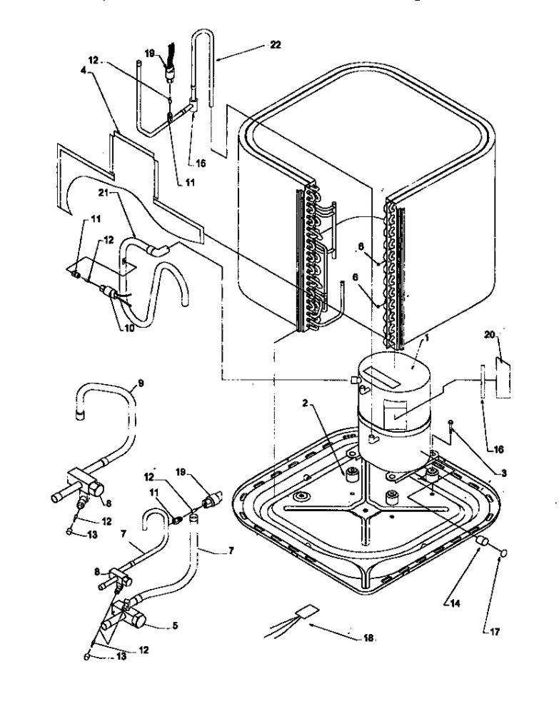 Compressor And Tubing 1 Diagram and Parts List for RCC36A3A P1172405C Amana Air Conditioner