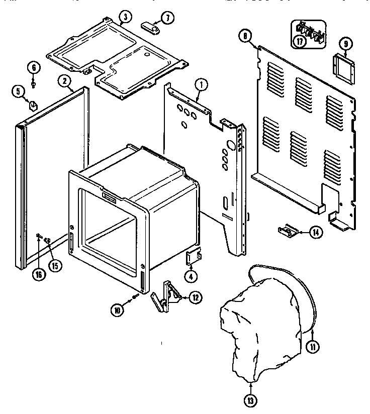 Body Diagram and Parts List for MER4820AAW  Maytag Range