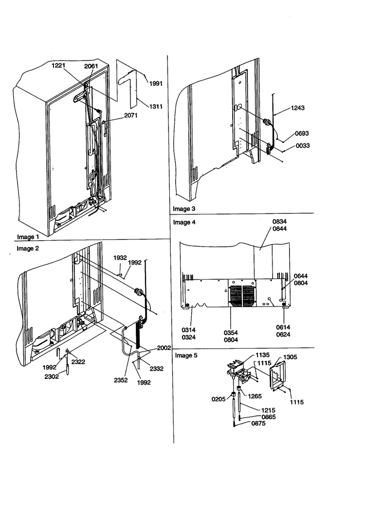 Cabinet Back/water Valve Diagram and Parts List for SCD23VBW-P1315305WW  Amana Refrigerator