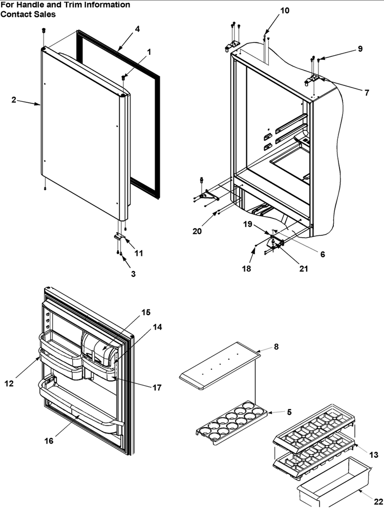Refrigerator Door Diagram and Parts List for SK590-2-PSK590200W0  Maytag Refrigerator