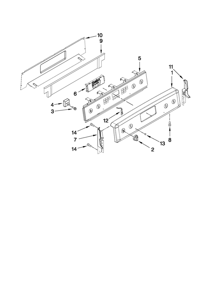 Control Panel Parts Diagram and Parts List for MER8772WB0  Maytag Range