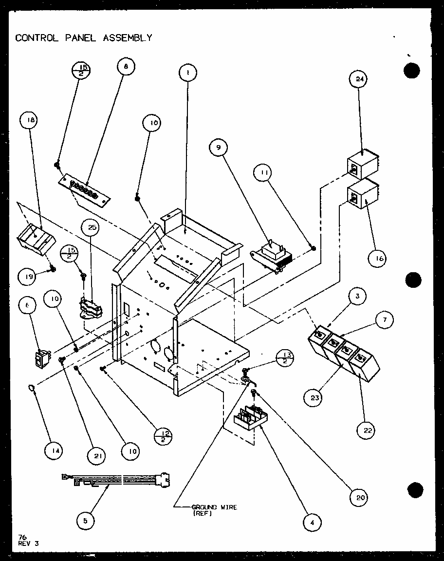 Control Panel Assembly (pth12300er/p9812629r) (pth12400er/p9872129r) Diagram and Parts List for PTH12300ER P9812615R Amana Air Conditioner