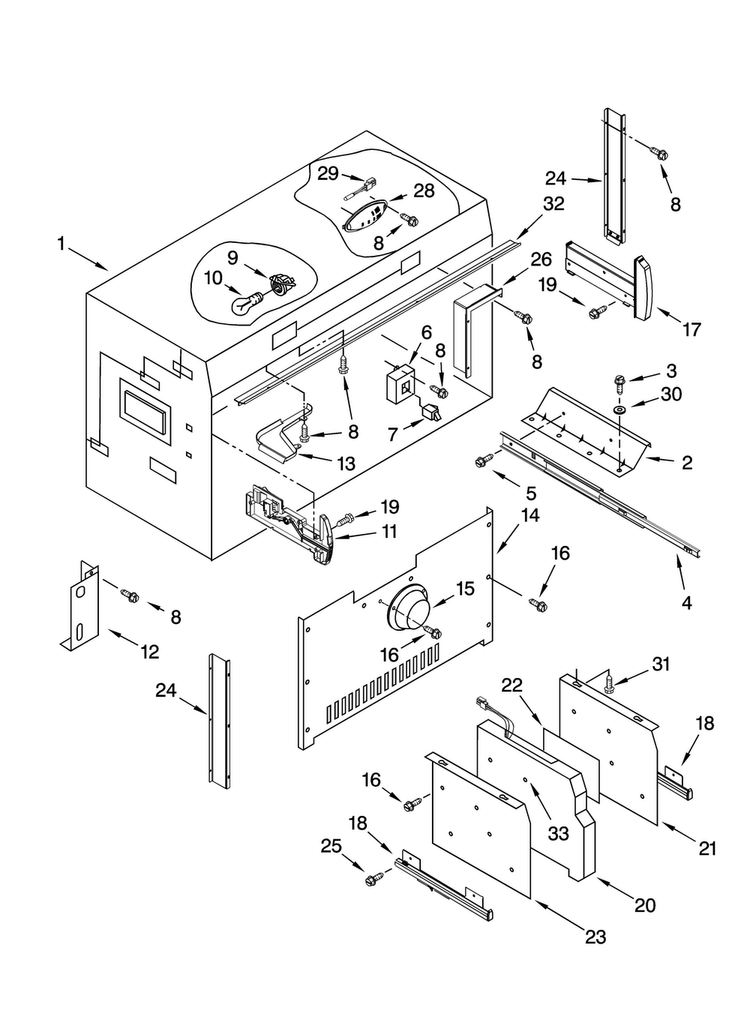 Freezer Liner Parts Diagram and Parts List for JF42SEFXDB00  Jenn-Air Refrigerator