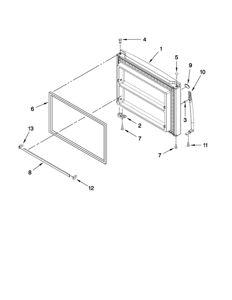 Freezer Door Parts Diagram and Parts List for M9BXXGMYM00  Maytag Refrigerator