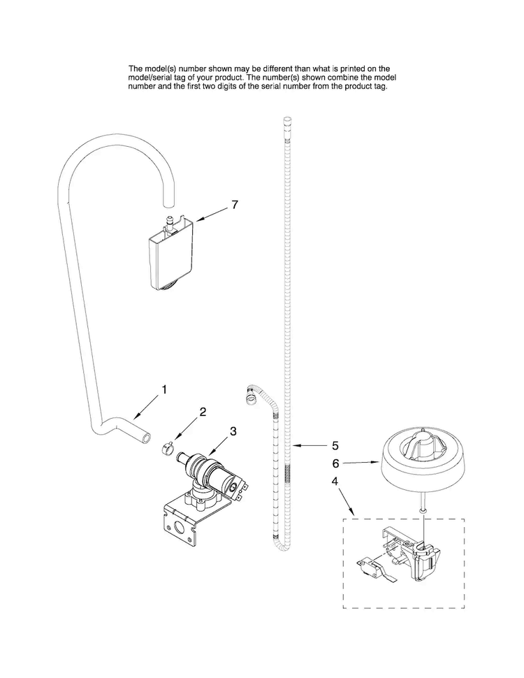 Fill And Overfill Parts Diagram and Parts List for MDB4651AWQ2  Maytag Dishwasher