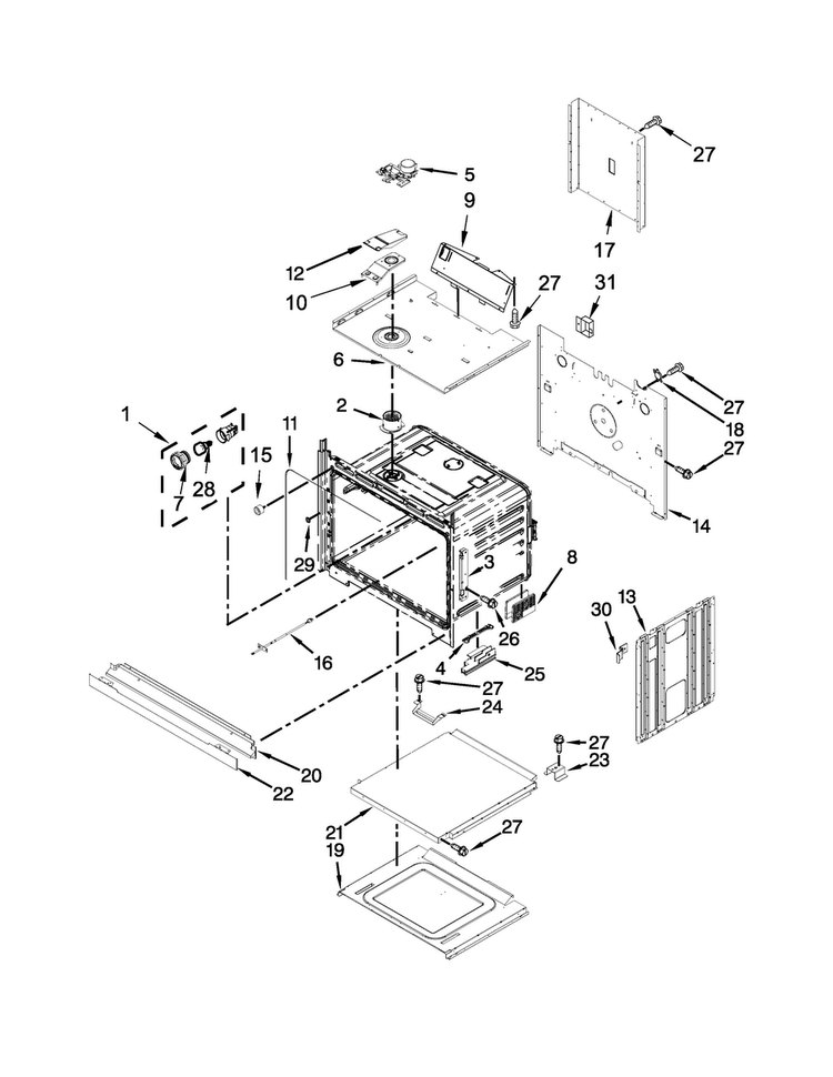 Lower Oven Parts Diagram and Parts List for MEW9630DS00  Maytag Wall Oven
