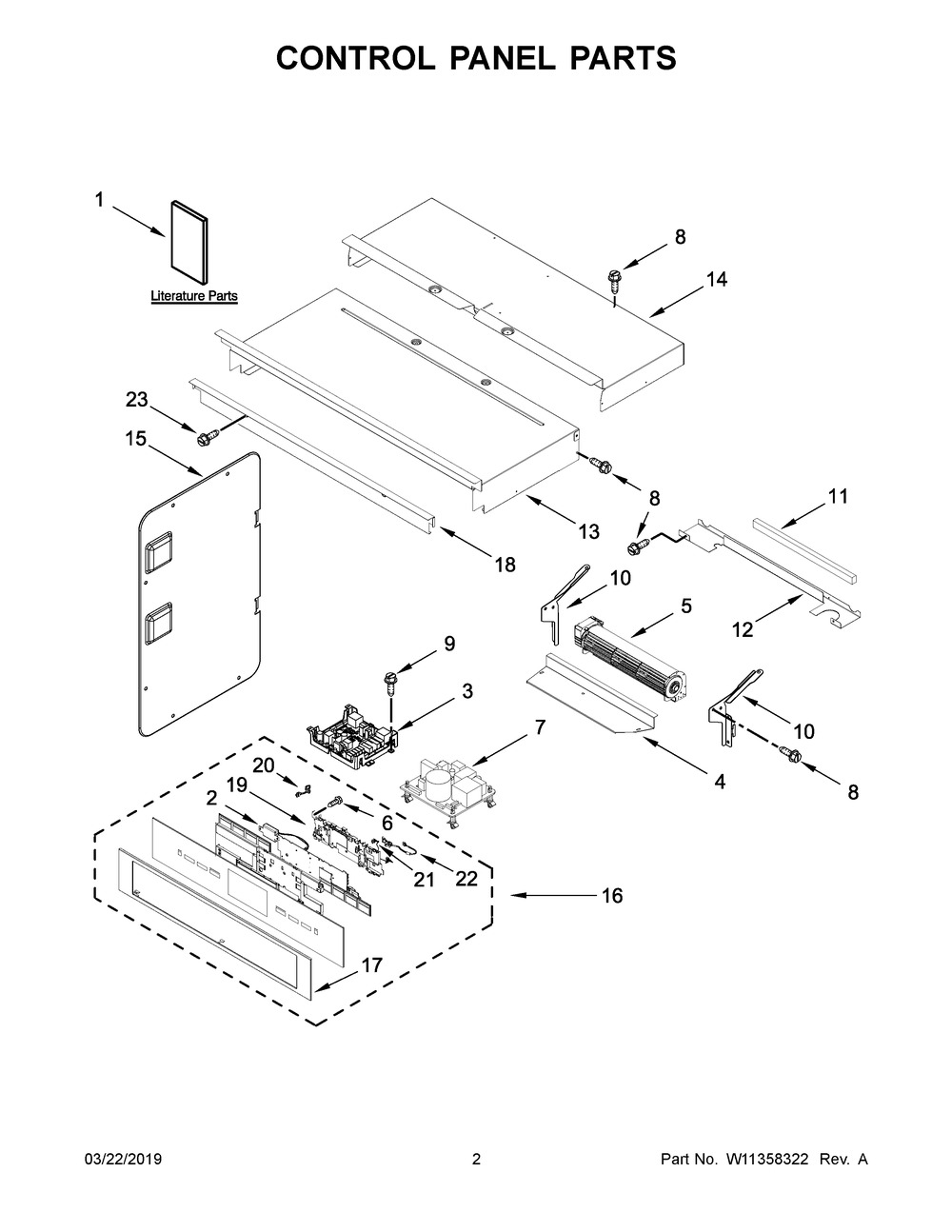 Control Panel Parts Diagram and Parts List for JMW2430DP04  Maytag Microwave Oven Combo
