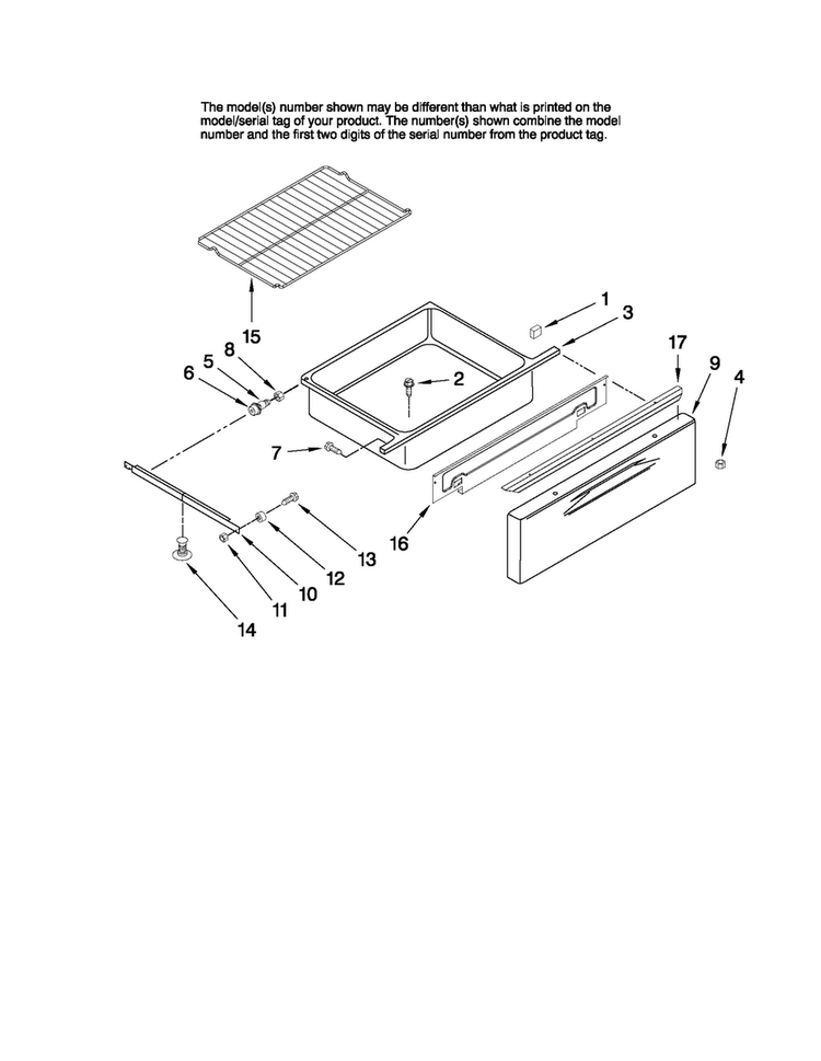 Drawer And Rack Parts Diagram and Parts List for MER5765RAS1  Maytag Range