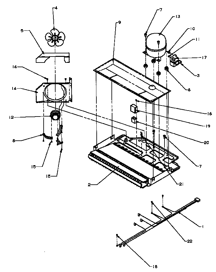 Compressor Diagram and Parts List for TJ18R3L-P1181712WL  Amana Refrigerator