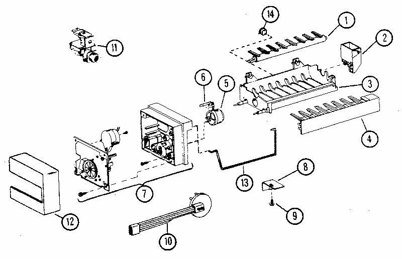 8 Cube Compact Ice Maker-assembly No. D7824701 Diagram and Parts List for 596SBI20H P7836032W Kenmore Refrigerator