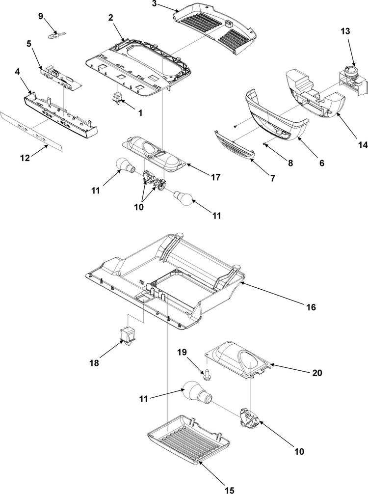 Controls Diagram and Parts List for AB2026LEKS0  Amana Refrigerator